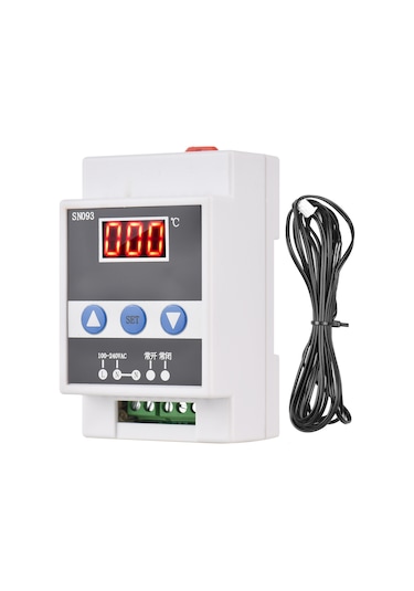 Konesam Dın Raylı Dijital Sıcaklık Kontrol Cihazı, Soğutma-ısıtma Regülatörü, Damla Prob, 110-240v, -50 120 C Aralığı