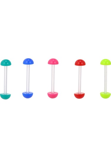 Wezone 19'lu Multicolor Akrilik Piercing Seti - Dil Ve Göğüs İçin Esnek, Alerjiye Dayanıklı, Kolay Kurulum - 1.6mm Çaplı, 16mm Uzunlukta Diğer