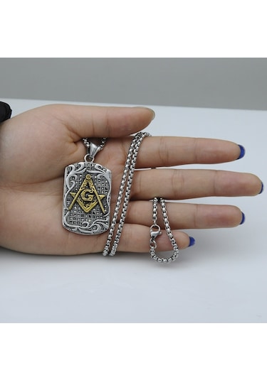 Chavin Mason Taşlı Çelik Erkek Kolye Ds75Sr
