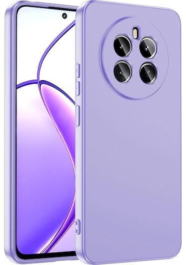 Realme 12 Plus Kılıf Lansman Tasarım İç Yüzeyi Kadife Silikon Lila