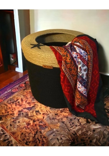 Hasır Sepet, Büyük Boy Kapaklı Dekoratif Sepet, Çok Amaçlı Saklama Kutusu, Hediyelik Sepet