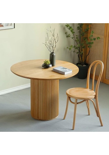 Breeze Yuvarlak Ahşap Bohem Masa 90x90 Naturel