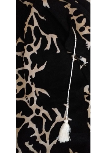 Sunsurf Tokat Taş Baskı Kaftan Pareo Siyah