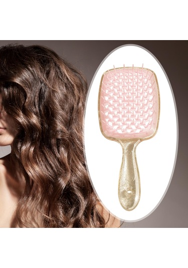 Suntek Dolaşık Açıcı Saç Fırçası Masaj Altın-pembe