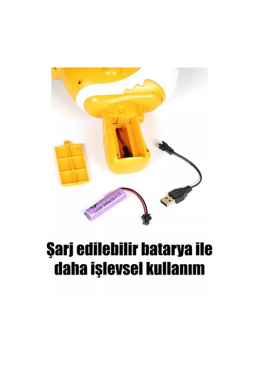 Şarjlı Su Hazneli Sevimli Yunus Oyuncak Su Tabancası Mavi Sarı