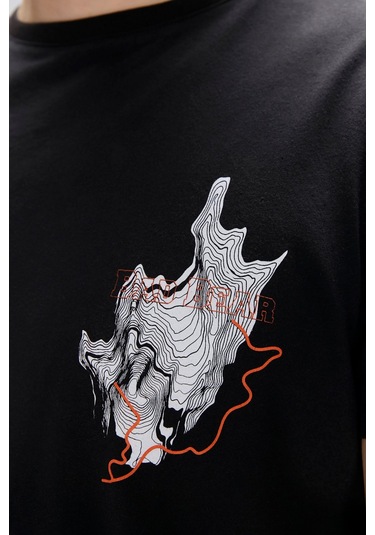 Gerald Siyah Erkek Baskılı Tişört Siyah