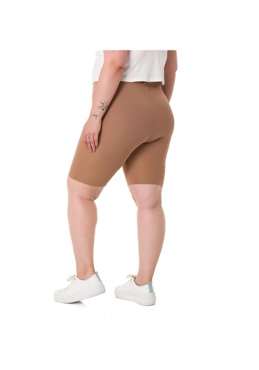 Büyük Beden Beli Lastikli Diz Üstü Vizon Bayan Tayt-vizon Vizon