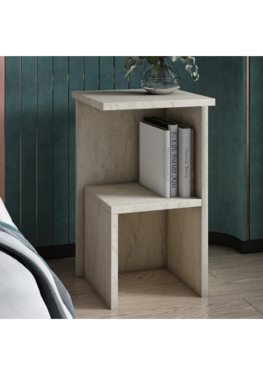 Roisin Modern Çok Amaçlı Komodin & Yan Sehpa Traverten