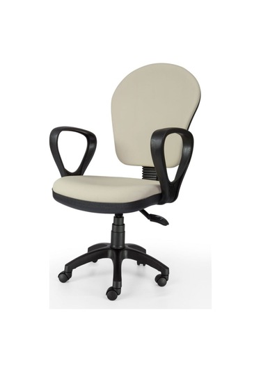 Ofiscombin Ofis Büro Ev Bilgisayar Öğrenci Ders Çalışma Koltuğu Krem Deri 00047499103