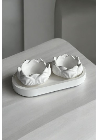 2'li Lotus Çiçeği Dekoratif Tabak & Kase + Oval Tabak