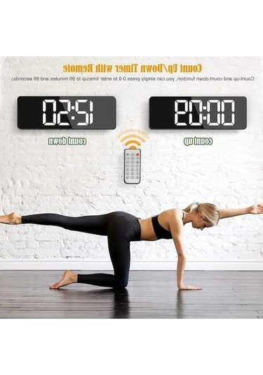 Trendooze Uzaktan Takvim, Sıcaklık, Saati, Saat, Led Kumanda İnç Duvar Dijital Camgöbeği Camgöbeği Çalar 16 12/24h, Tf Camgöbeği