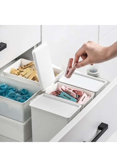 Sones Etiketli Ve Kapaklı Nem Geçirmez Ve Toz Geçirmez Çamaşır Tozu Saklama Kutusu, Stil: Kısa