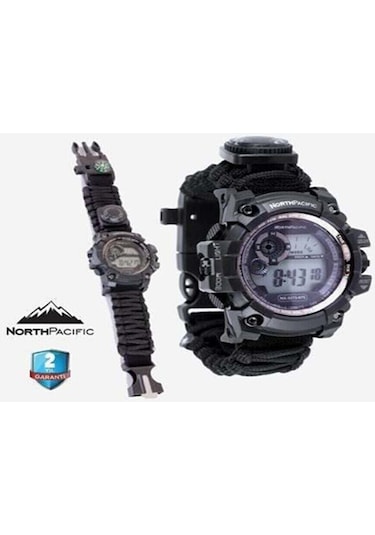 North Pacific Çok Fonksiyonlu Kampçı Saati Siyah Renk
