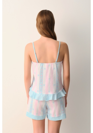 Suwen Briella Pamuklu Atlet Şort Pijama Takımı Sh26612667334 Pembe