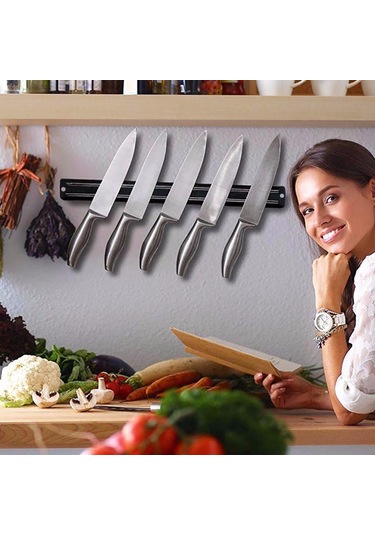 Sagit Manyetik Duvara Monte Mutfak Mıknatıs Bar Tutucu Vitrin Şerit 33 Cm