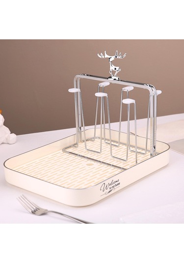 Suntek Bar Bej Için Drenaj Tepsili Ve Kulplu Kupa Düzenleyicili