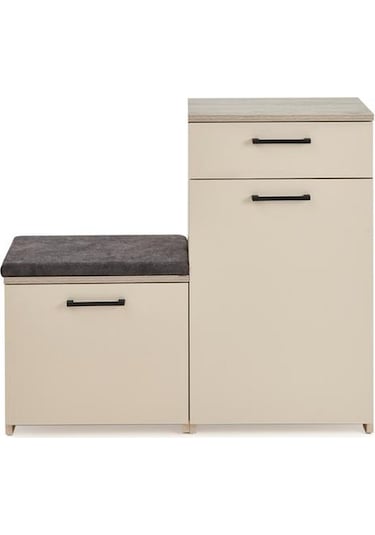 Just Home Puflu Ayakkabılık - Vizon / Rustik Meşe Vizon / Rustik Meşe Rustik Meşe - Vizon