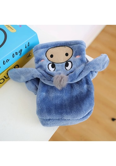 Elmpaly Mavi Yumuşak Malzeme Küçük Köpek Kışlık Denim Ceket Pomeranian Chihuahua Shih Tzu