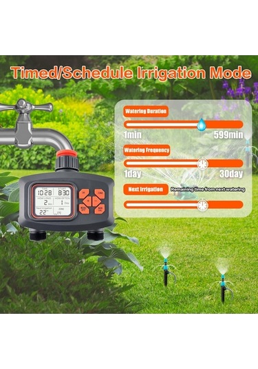 Tongxida Bahçe Hortumu İçin Akıllı Yağmurlama Zamanlayıcısı 2 Çıkışlı Büyük Lcd Çim İçin Damla Sulama Seti 57943249