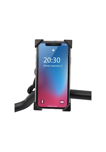 Suofeng Motosiklet Bisiklet Usb Şarjlı Telefon Tutucu 3.5-6 İnç 360 Döner Kartal Pençe Anti-düşük Abs Siyah 2a Hızlı Şarj Siyah