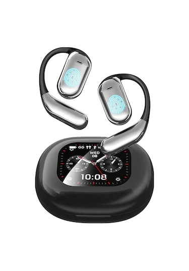 Q16 Pro Siyah Aı Konuşma Çevirici Kulaklık - Bluetooth, Lcd Renkli Ekran, Çok Dilde Eşzamanlı Çeviri, Kulaktan Girmeden Tasarım