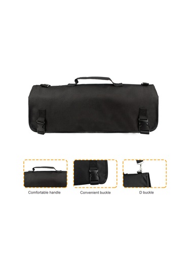 Xindoker Şef Bıçakları Taşıma Çantası - Omuz Askılı, Siyah Oxford Kumaş, 48x18 Cm Siyah