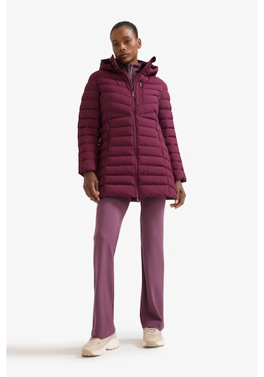 Defacto Defactofit Su İtici Regular Fit Kapüşonlu Şişme Parka Mont C6035ax25wnbr232 Bordo-br232