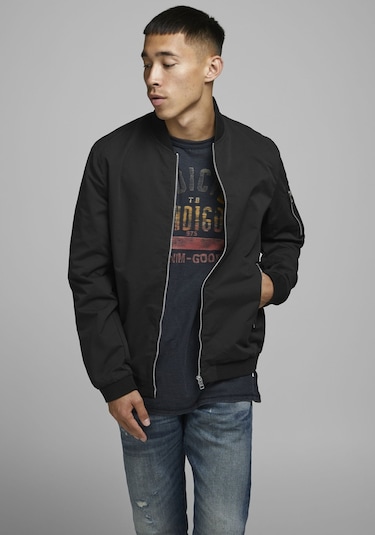 Jack & Jones Fermuarlı Bomber Ceket 12165203 Black Siyah