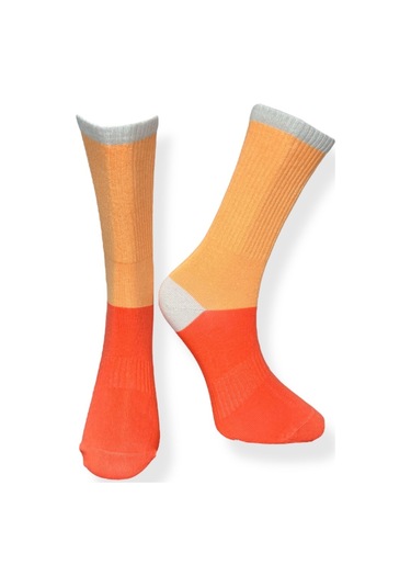 5'li Unısex Renk Blok Tasarımlı Esnek Nem Alabilen Pamuklu Spor Soket Çoraplar Çok Renkli