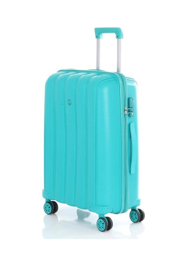 Mçs Bavul Büyük Ve Orta 2li Set Kırılmaz Silikon Valiz V305 Camgöbeği Cam Göbeği