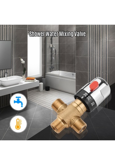 Monyee Ev Tipi Bronz Termostatlı Kanal Valfi, G1/2 Isı Kontrol Cihazı, Güneş Enerjisi Ve Su Isıtıcıları İçin Uygun