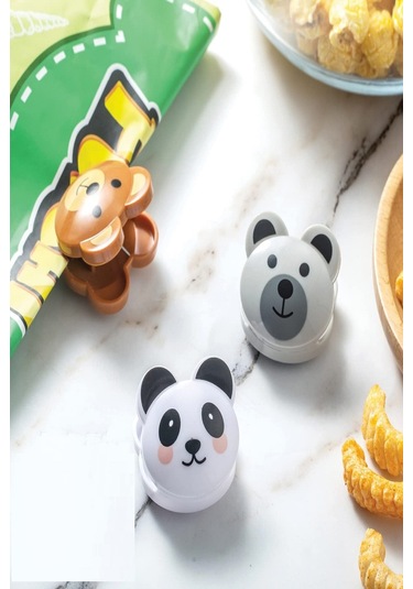 Büro Ev Ofis Mutfağı İçin 3adet Sızdırmaz Figür Gıda Poşet Torba Klips Mandalı