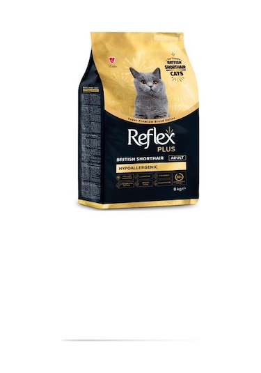 Reflex Plus British Shorthair Tavuklu Yetişkin Kedi Maması 8 KG