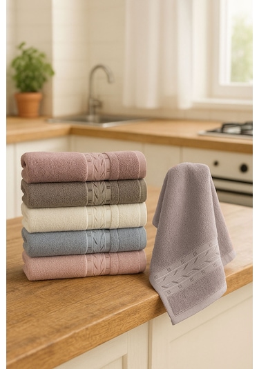 6'lı Mutfak Havlusu Seti 30x50 Cm %100 Pamuklu Reyhan Çok Renkli