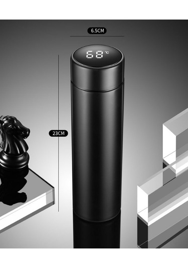 Hangfox 500ml Akıllı Sıcaklık Gösterici Vakum Termos, 304 Çelik, Su Geçirmez Lcd Ekran, Isı Ve Soğuk Saklama, Kaçaklıksız Seyahat Bardak Mavi Diğer