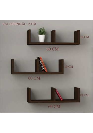 Rafkestir 3 Lü Atalanta Duvar Raf Seti Beyaz ( Mat )