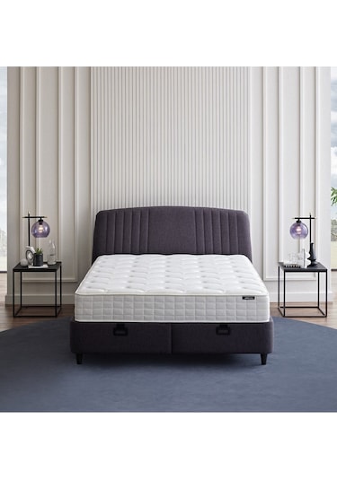 Yataş Bedding Silver Therapy Yatak, Canto Baza, Silver Başlık Çift Kişilik 3'lü Set 140x190 - Antrasit