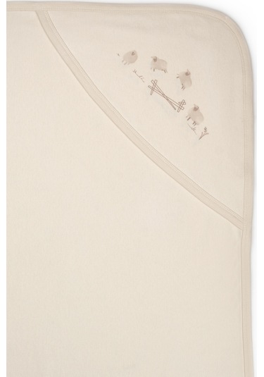 Bebek Şapkalı Battaniye Organic Pamuk -yenidoğan Serisi - CSY8194 Krem