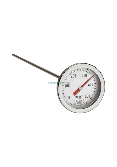 Teknikmarketiniz Ø52mm 500c 30cm Problu Taş Fırın Termometresi