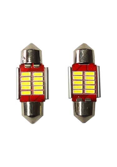 Sofit Led 12v 31mm 10 Ledli Beyaz Ampül 2'li Takım