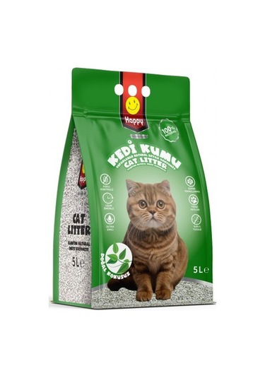 Happy Topaklanan Bentonit Natural Kedi Kumu 5 L