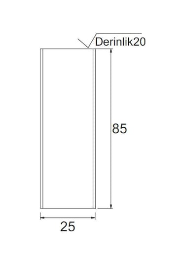 Denko Natalia 25 Cm Mdf Antrasit Gri Banyo Boy Dolabı Antrasit