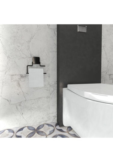 Decorev Dc-5056 Dekoratif Siyah Tuvalet Kağıtlık Kapaksız Modern