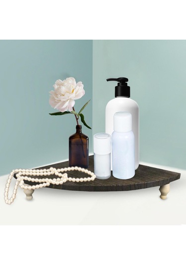 Suntek Tezgah Üstü Mutfak Parfümü Için Ahşap Köşe Raf Koyu Kahverengi