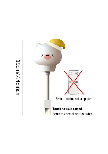 Led Usb Gece Lambası Sevimli Karikatür Gece Lambası Ayı Bebek Çocuk İçin Uzaktan Kumanda Yatak Odası Dekoru Başucu Lambası Noel Hediyesi Bear Diğer