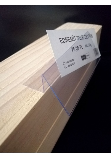 10 Adet Pvc Etiketlik 10x4 Cm Arkaya Yatık Yapışkanlı Raf Önü