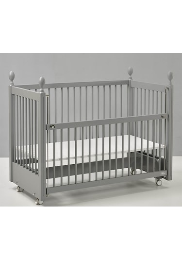 Meltem Kids Kral Sallanır Ahşap Anne Yanı Beşik 60 x 120 CM Gri