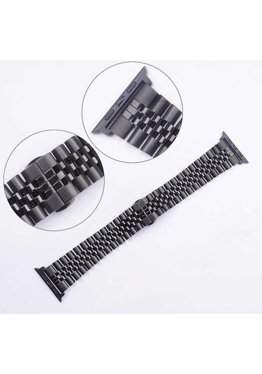 Watch 42mm Uyumlu Krd-36 Metal Prl Kordon Gümüş-siyah