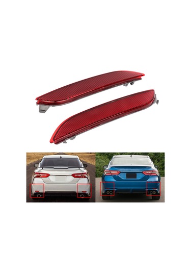 Moveevo Toyota Camry 2018+ Arka Tampon Reflektörü - Kırmızı Lensli, Görünürlüğü Artırır, Oe Numara: 81910-06070, 81920-06060