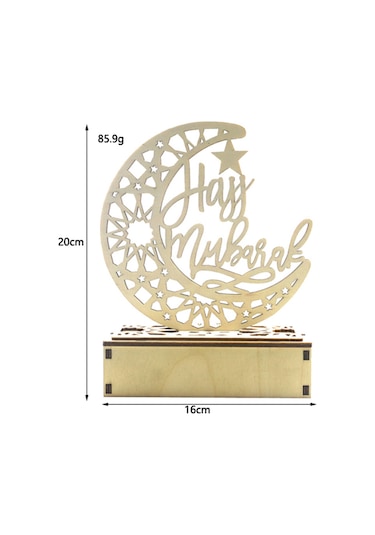 Springsun Ahşap Ay Şekilli Led Işıklı Ramazan Dekorasyonu - Ev Süsleme Ve Gece Lambası